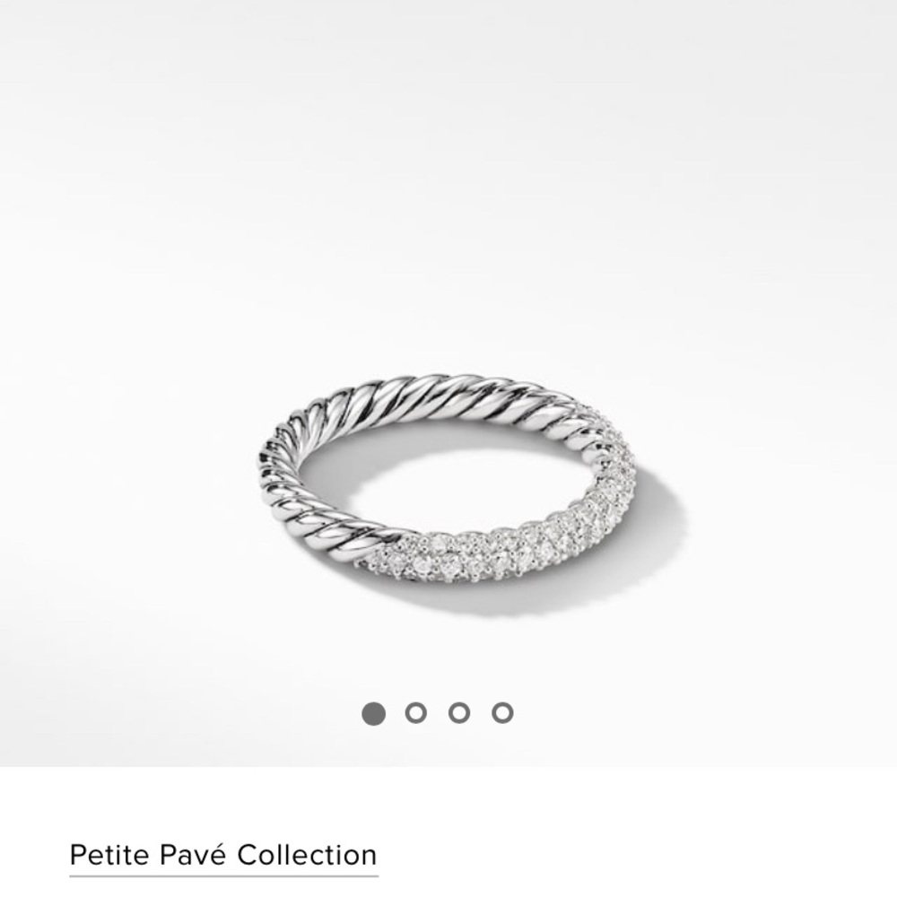 David Yurman Petite Pave Ring, Size 8